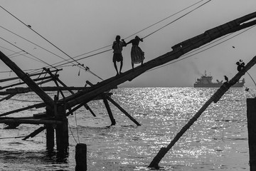 fishermen on the mast