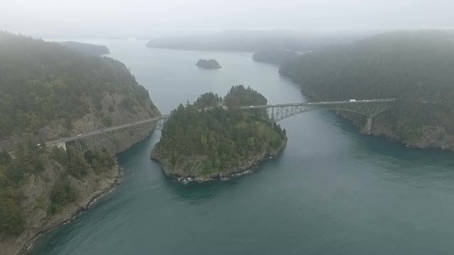 High Above Deception Pass Puget Sound Whidbey Island