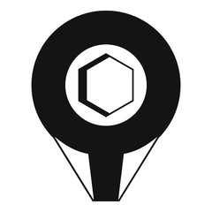 Mark pin icon. Simple illustration of mark pin vector icon for web