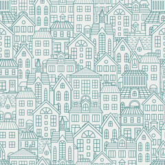 Houses seamless pattern - 184944375
