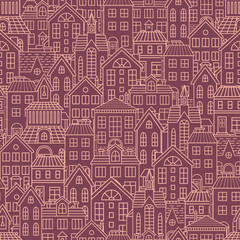Houses seamless pattern