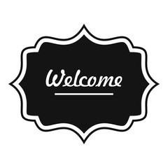 Weicome labelcicon. Simple illustration of weicome label vector icon for web