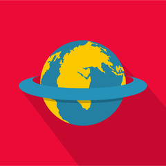 Around the earth icon. Flat illustration of around the earth vector icon for web