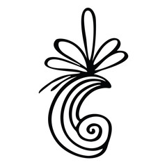 Christmas and New Year winter hand drawn vector tree ball illustration decorations on white background for design