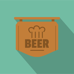Beer label icon. Flat illustration of beer label vector icon for web