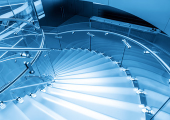 Obraz premium Spin glass stairs in the mall