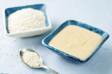 Tahini, sesame paste with sesame seeds