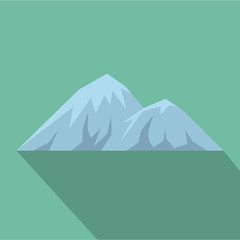 Climbing on mountain icon. Flat illustration of climbing on mountain vector icon for web