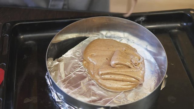 The pastry chef skillfully performs holiday order.