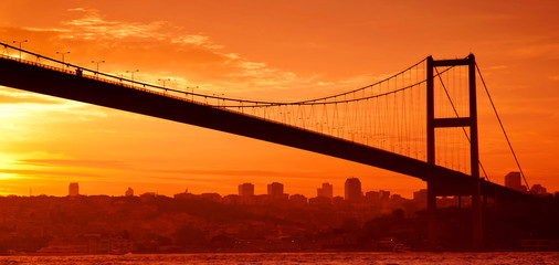 Bosphorus Bridge in Istanbul at sunset