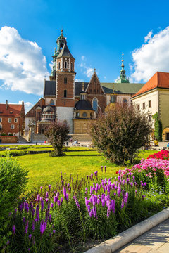 Amazing view of historic royal Wawel Castle and Cathedral in Cracow, Poland. Artistic picture. Beauty world.