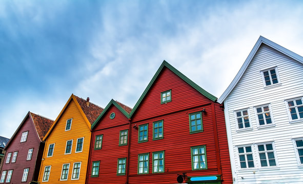 View of historical buildings in Bergen, Norway. Artistic picture. Beauty world.