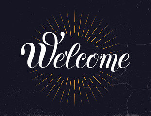 Welcome hand lettering