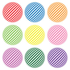 vector striped candy balls set for your design