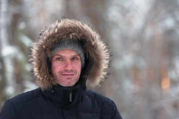 Man in winter clothes