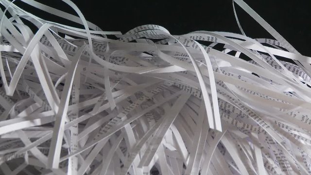 close up of shredded paper filling up screen