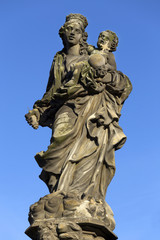 Fototapeta na wymiar Baroque Scupture from the Prague Charles Bridge, Czech Republic