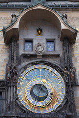 Obraz premium Historical medieval astronomical Clock in Prague on Old Town Hall , Czech Republic
