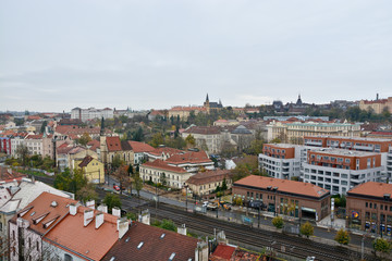 Fototapeta na wymiar Prague roofs in the Vysehrad area.