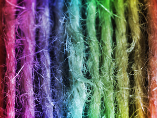 pattern formed by multi-colored side-by-side yarns