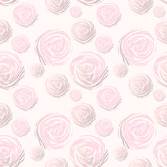 Abstract Roses Seamless Pattern. Pastel and Gold. Artistic background for wallpaper, wrapping, textile, wedding, save the date, banner, brochure, poster home decor etc Vector