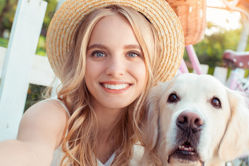 Young woman blonde hair summer style concept