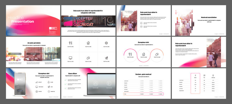 Gradient minimal presentation templates elements on a white background. Vector infographics. Use in Presentation, flyer and leaflet, corporate report, marketing, advertising, annual report, banner.