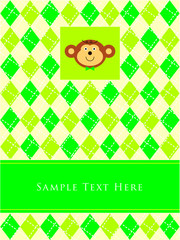 cute monkey boy baby arrival card