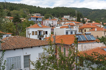 Street and old houses in old town of Xanthi, East Macedonia and Thrace, Greece