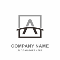 Monogram Letter A Geometric Square Architecture Interior Construction Business Company Stock Vector Logo Design Template
