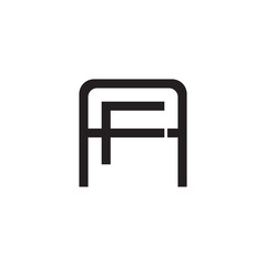 Initial letter A and F, AF, FA, overlapping F inside A, line art logo, black monogram color