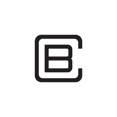 Initial letter C and B, CB, BC, overlapping B inside C, line art logo, black monogram color