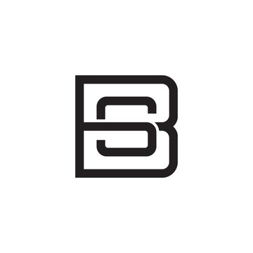 recommend clip art: Initial letter B and S, BS, SB, overlapping S inside B, line art logo, black monogram color