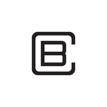 recommend clip art: Initial letter C and B, CB, BC, overlapping B inside C, line art logo, black monogram color