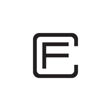 recommend clip art: Initial letter C and F, CF, FC, overlapping F inside C, line art logo, black monogram color