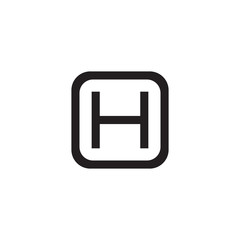 Initial letter O and H, OH, HO, overlapping H inside O, line art logo, black monogram color