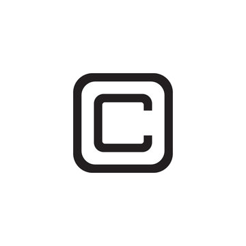 Initial letter O and C, OC, CO, overlapping C inside O, line art logo, black monogram color