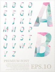 Font vector lowpoly design style illusstration eps.10