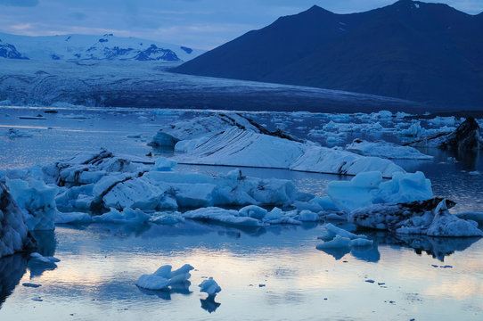 Landscape scenery with ice in Jokulsarlon ,Iceland