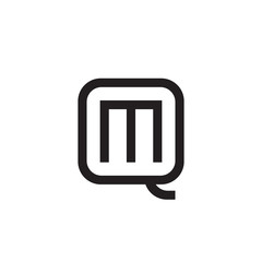 Initial letter Q and M, QM, MQ, overlapping M inside Q, line art logo, black monogram color © ariefpro
