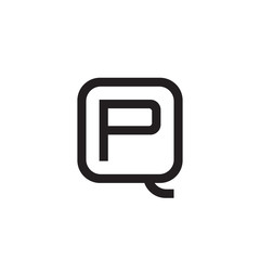 Initial letter Q and P, QP, PQ, overlapping P inside Q, line art logo, black monogram color