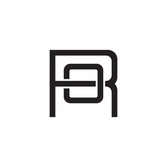 Initial letter R and O, RO, OR, overlapping O inside R, line art logo, black monogram color