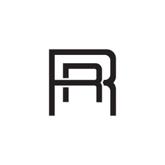 Initial letter R and R, RR, overlapping R inside R, line art logo, black monogram color