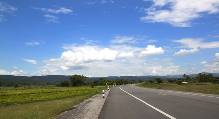Road sky forest mountains outdoors