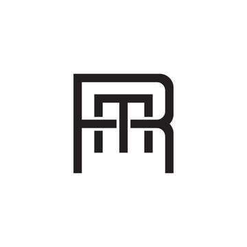 recommend clip art: Initial letter R and M, RM, MR, overlapping M inside R, line art logo, black monogram color