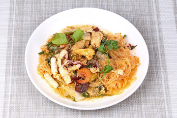Japanese food,Sukiyaki in semi-dry style as fried mixed vegetable .
