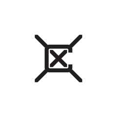 Initial letter X and C, XC, CX, overlapping C inside X , line art logo, black monogram color