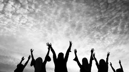 having fun during sunset