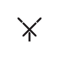 Initial letter Y and X, YX, XY, overlapping X inside Y, line art logo, black monogram color