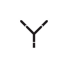 Initial letter Y and Y, YY, overlapping Y inside Y, line art logo, black monogram color